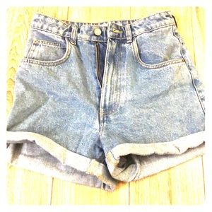 Zara high waist denim shorts